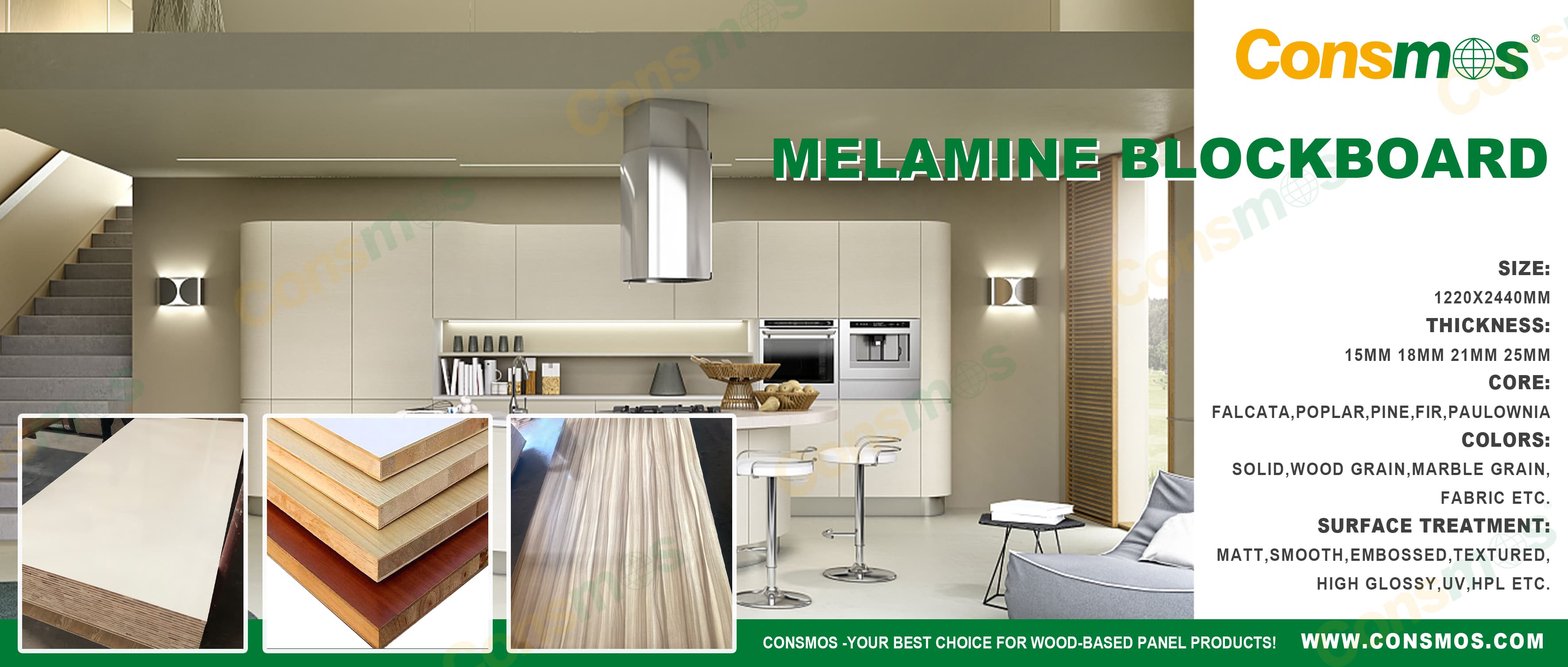 Triamine paper joinery board